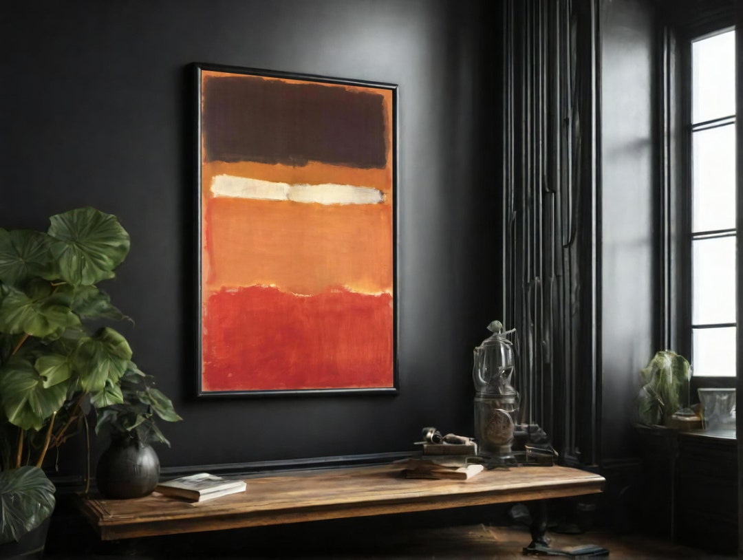 Mark Rothko Canvas Painting, Abstract Red and Yellow Wall Art, Modern ...