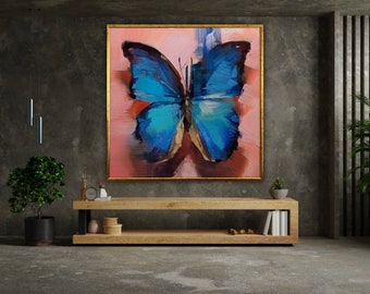 butterfly painting,butterfly wall art, modern art, butterfly canvas, butterfly poster, wall art canvas design, framed canvas ready to hang