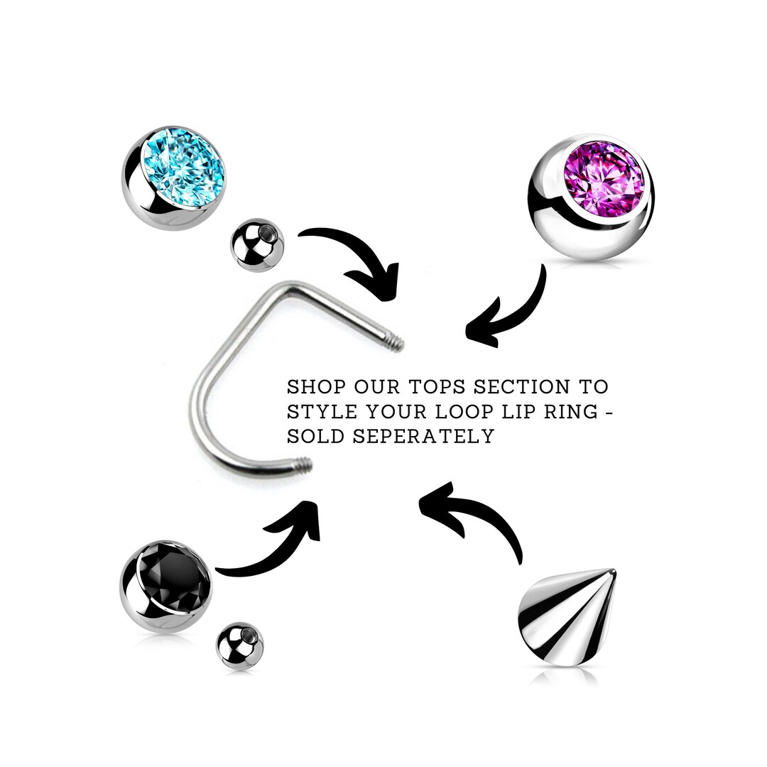 Lip Loop Shaft With 14 Gauge Externally Thread Posts, Ideal to Add Your