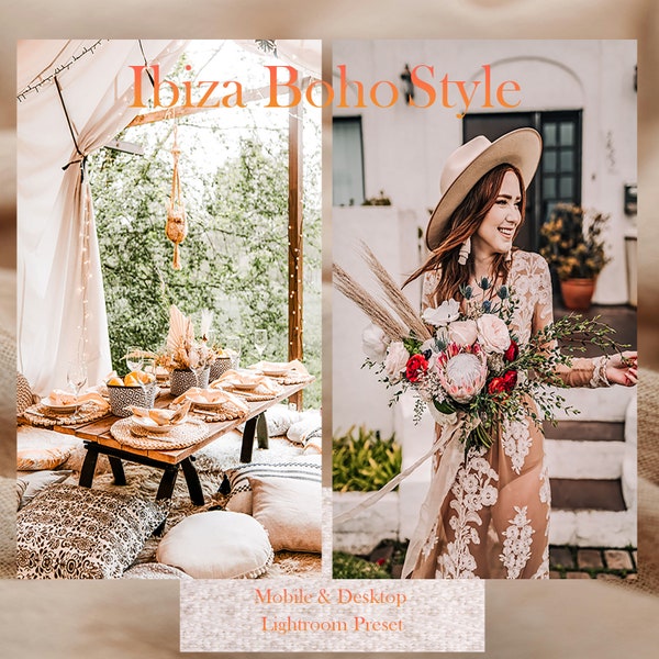 7 IBIZA Lightroom Preset for Mobile & Desktop, Boho-style, Instagram-filter, Lifestyle, Beach, Vakantie-preset, Zomer, Bruin, Sun, Summer,