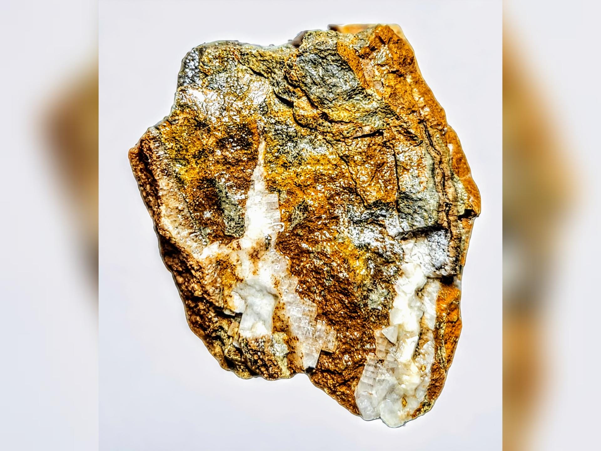 Galena, Cerussite, Celestine and Smithsonite iridescent opalized wood crystal gift with strong UV Fluorescence from my ranch in Colorado