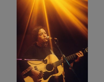 Janis Ian 1967 Newport Folk Festival Acoustic Singing Concert Performance Candid Photo Print. Limited Edition Signed