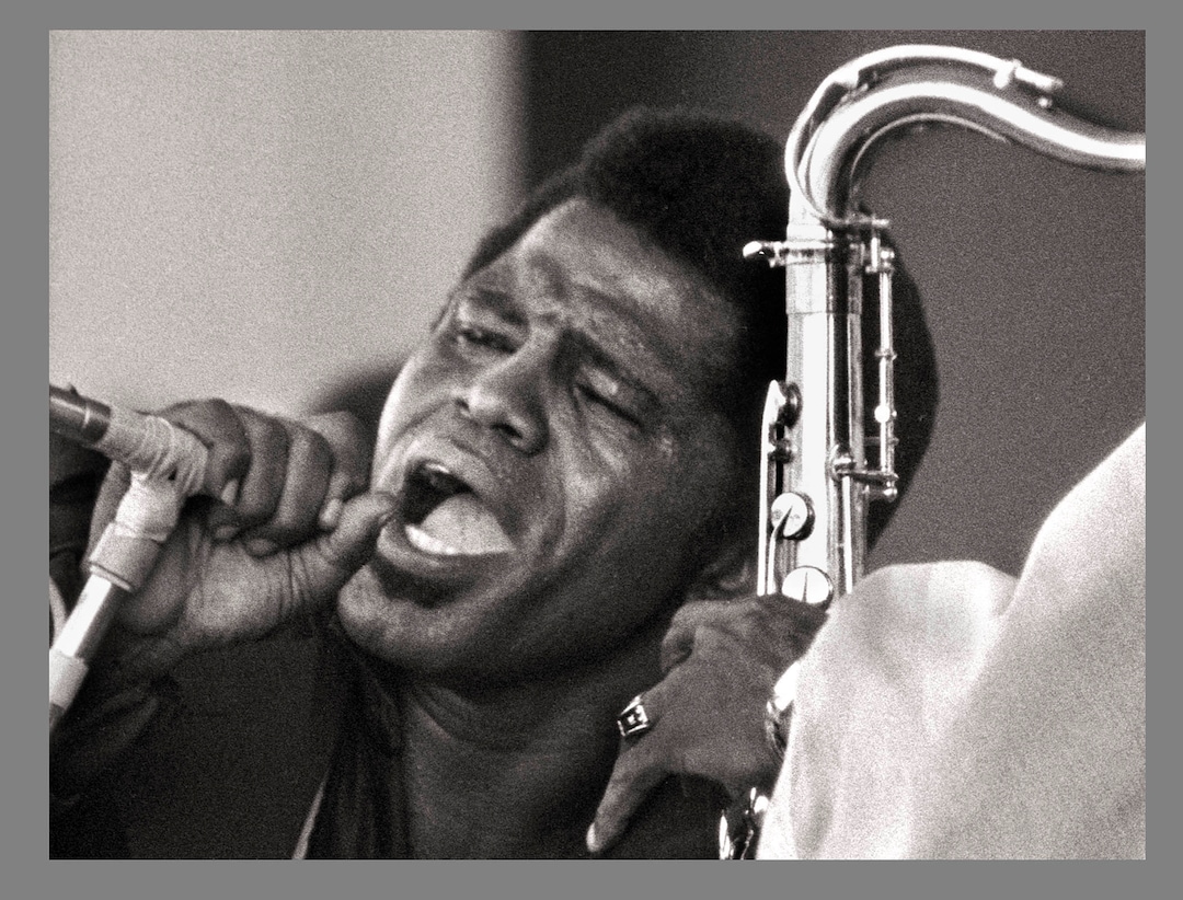 James Brown Godfather of Soul Singing Concert Performance Candid Photo