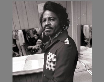 James Brown King of Soul Backstage Concert Performance Black and White Candid Photo Print. Limited Edition Signed Photo Print