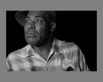 Howlin' Wolf Blues Concert Performance Candid Black and White Photo Print 1969 Ann Arbor Blues Festival. Limited Edition Signed Photo Print