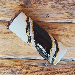 Geode Glittered Tumbler: Custom Agate Epoxy Resin Travel Mug