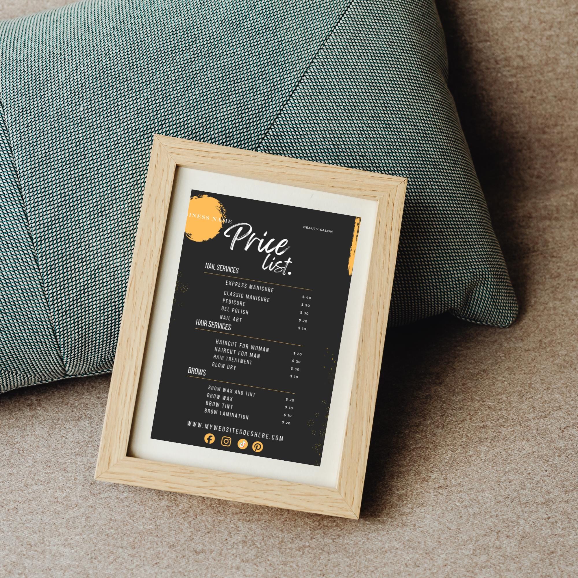 Editable Small Business Price List: Canva Template Price Guide (digital ...