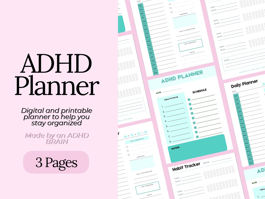 ADHD Digital Planner (made by an Adhder) | Minimalistic ADHD Daily ...