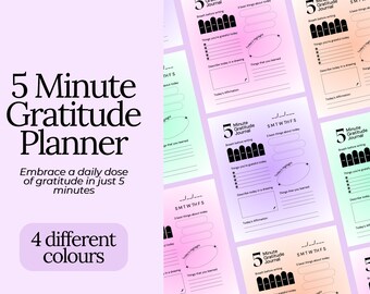 5 Minute Gratitude Journal | Gratitude Journal | Daily Gratitude Practise | Digital Planner | Mindfulness Journal | Digital & Printable PDF