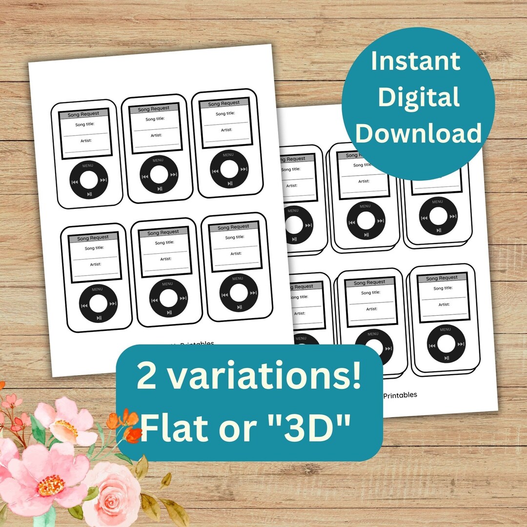 Printable Song Request Cards for Weddings Wedding Favours and Table ...