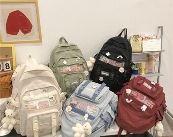 Bolsos para mujer, Mochila kawaii, Mochila escolar, Mochila gran capacidad, mochila de diario, mochila de estudiante, mochila de diario, bolso para estudiantes.