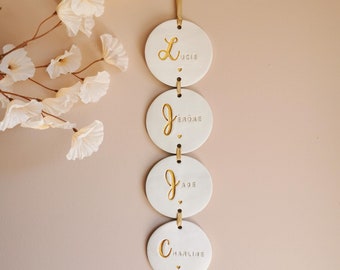 Wall hanging clay decoration - Personalized family gift