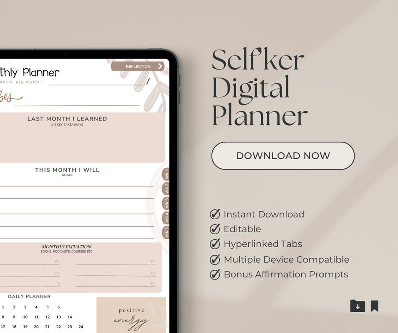 Selfcare Planner Digital Planner IPad Planner Monthly Planner Weekly selfcare-planner-digital-planner-ipad-planner-monthly-planner-weekly