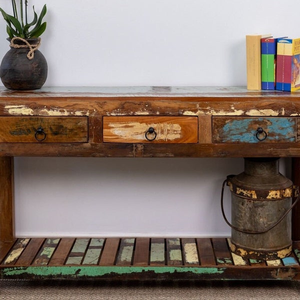 Reclaimed Wood Console Table - Etsy