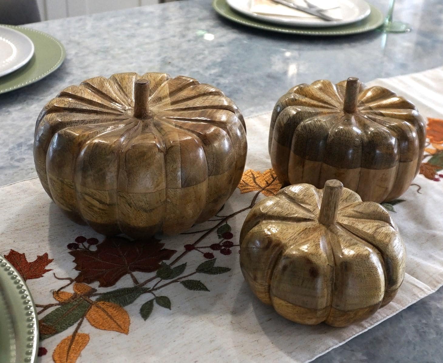 Natural Fall Elegance: Handmade Wooden Pumpkins Rustic Farmhouse Decor ...