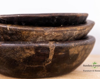 Hand-crafted Rustic Vintage Wooden Serving Bowls| Farmhouse Home Accent| Only 2 Left!
