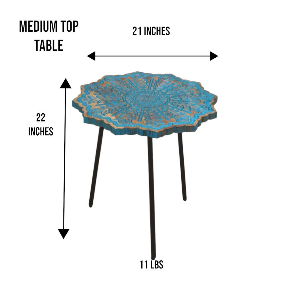 Living Room Table Coffee Table With 3 Legs 3 Sizes Available Mandala