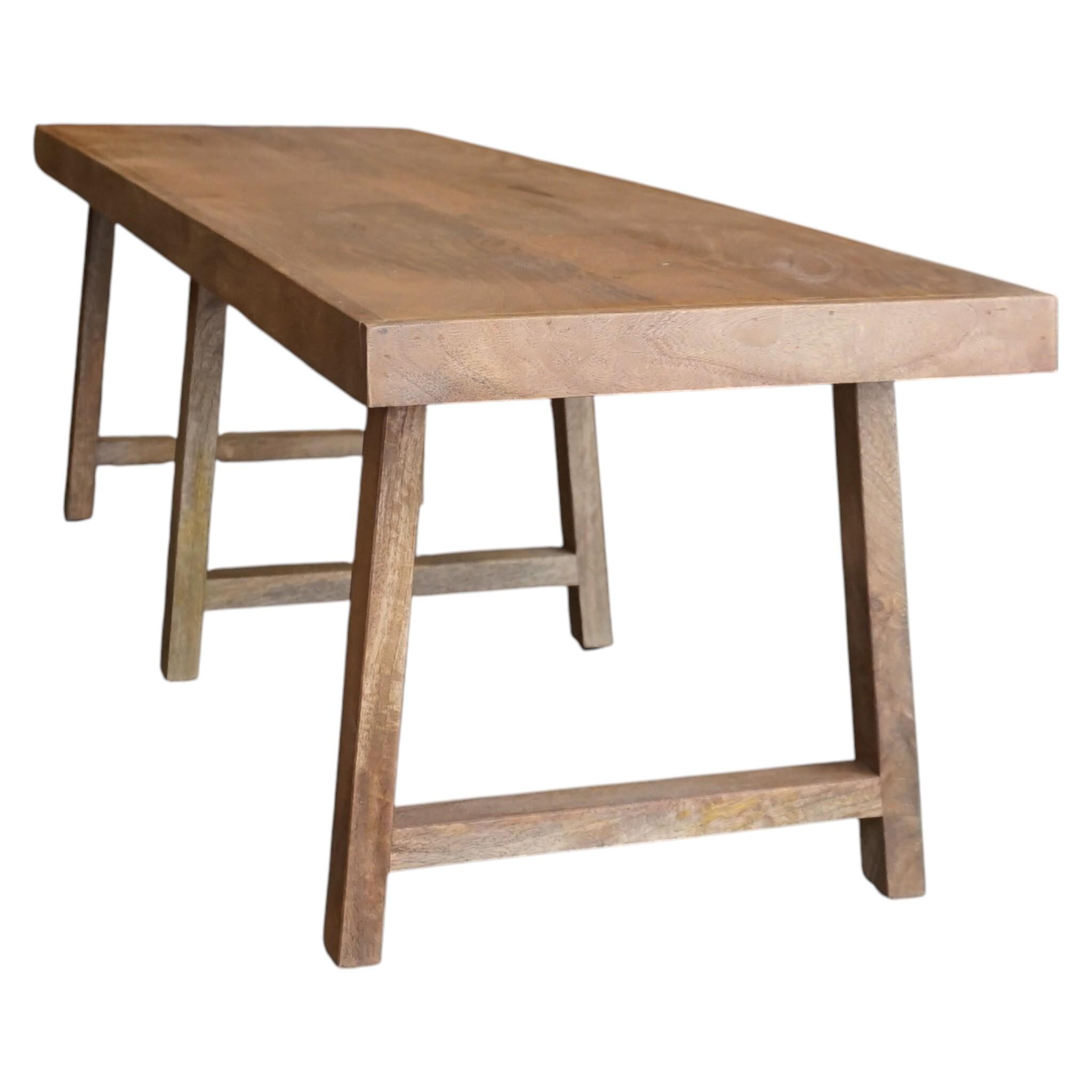 Handcrafted Solid Wood Large Farmhouse Style Dining Table Bench ...