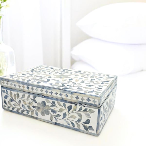 Large Bone Inlay Storage Box Bone Inlay Box - Etsy