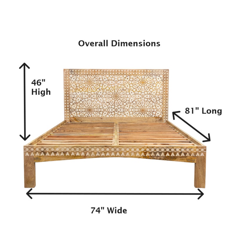 Only 1 Available Hand-crafted Solid Wood King Bed Frame. Platform Size 72x78 image 4