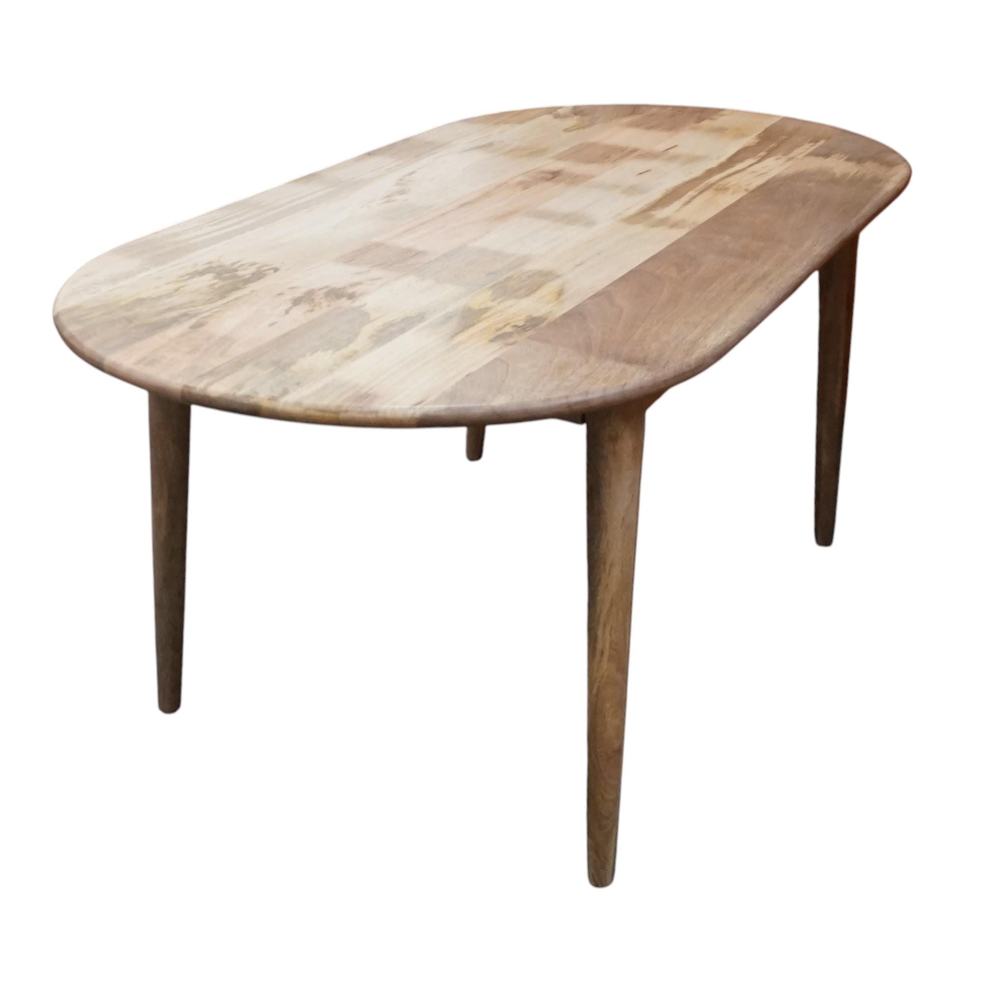 Natural Wood Curved Dining Table 70