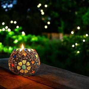 Glass Mosaic Candle Holder - Etsy display picture 1
