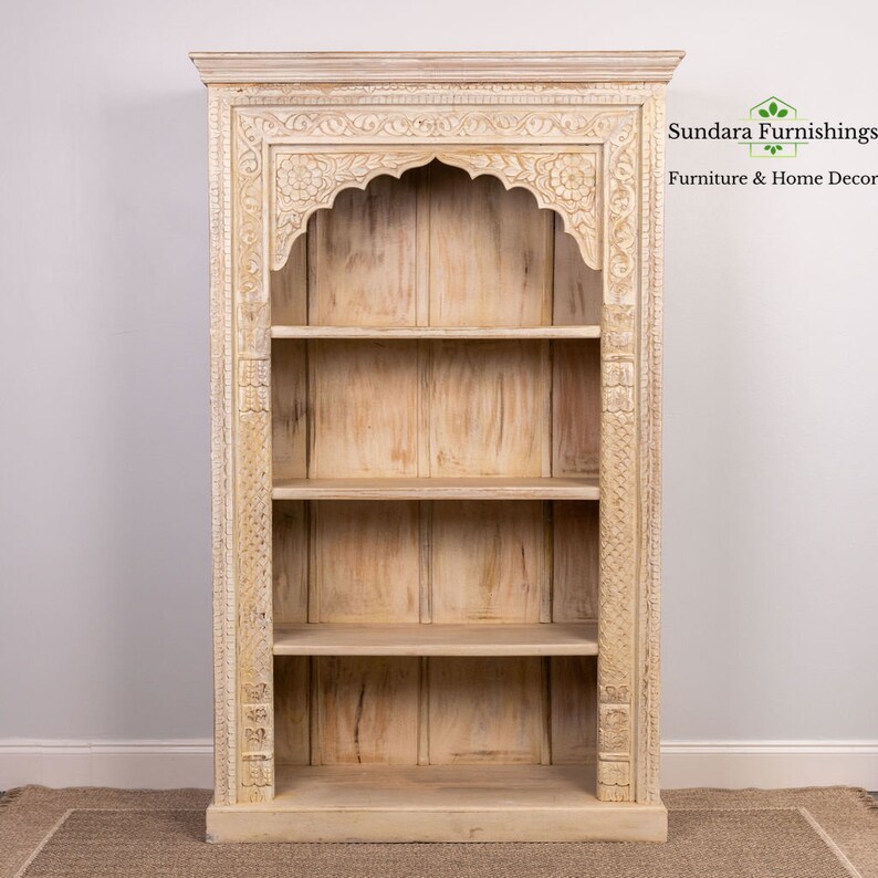 Handcrafted Solid Wood Display Bookcase With Four Shelves. Etsy