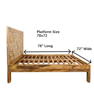 Only 1 Available Hand-crafted Solid Wood King Bed Frame. Platform Size 72x78 image 3