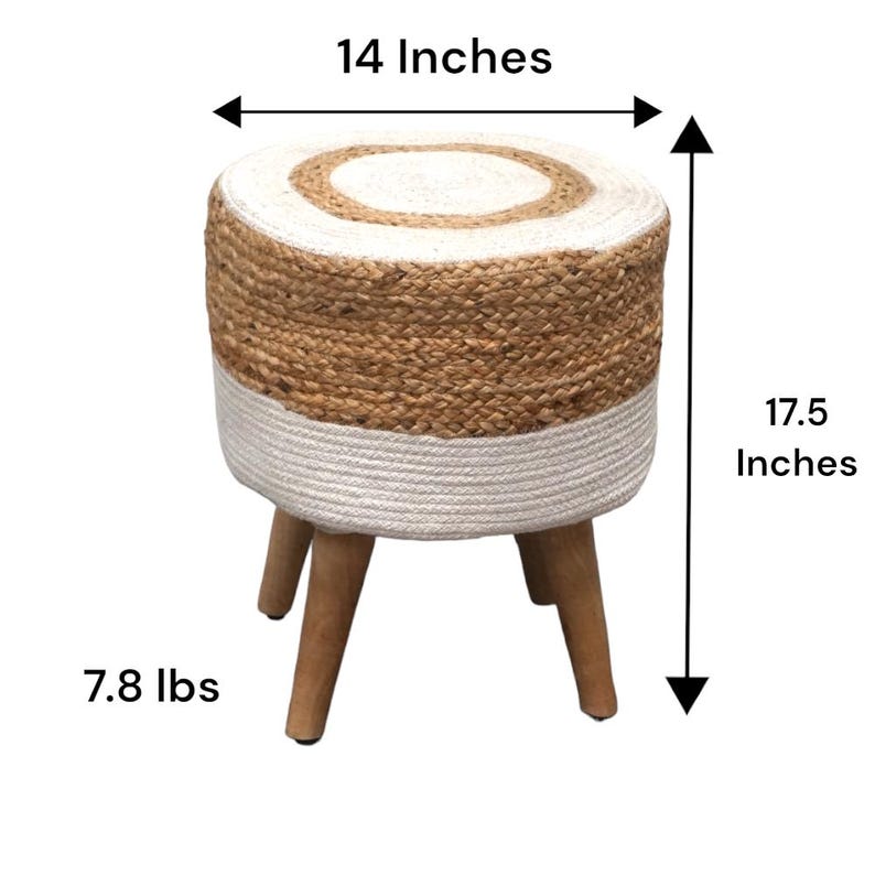 Hand-crafted Woven Fabric Stool Limited Stock! 14x17.5 Adorable Seating ...