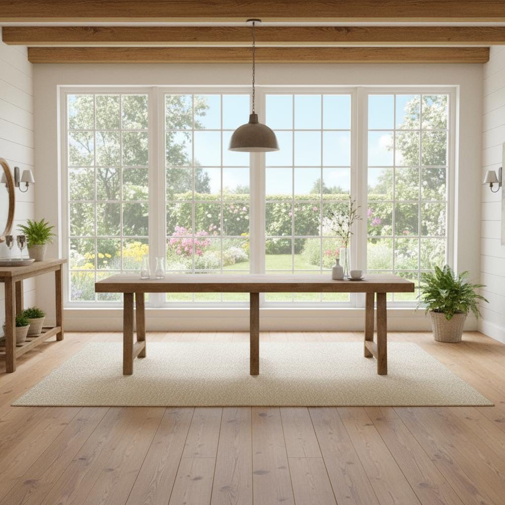 Handcrafted Solid Wood Large Farmhouse Style Dining Table Bench ...