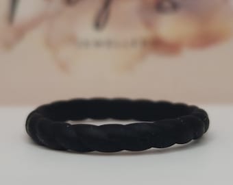 Black Wave Silicone Ring