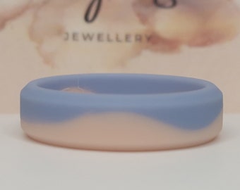 Half and Half Peach and Lavender Silicone Ring