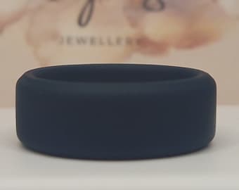 Navy Blue Flat Silicone Ring