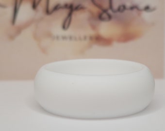 Rounded White Silicone Ring