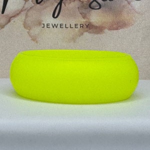 Neon Yellow Rounded Silicone Ring A48-A62
