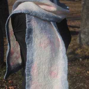 Nuno Felted Merino Wool and Silk Gauze Scarf