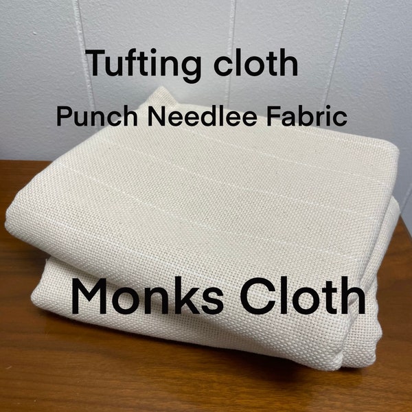 Monks Cloth Fabric, Punch Needle Fabric, Tufting Fabric, Guideline Fabric, Organic Cotton, Rug Hooking Fabric, Organic Monks Cloth Fabric