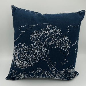 Japanese Sashiko Hand Embroidery Sampler, Navy, DIY Pattern