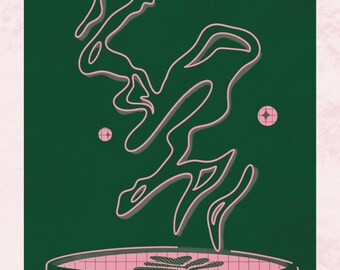 4.5x6.5 Print of Digital Art: "Coffee Shared"