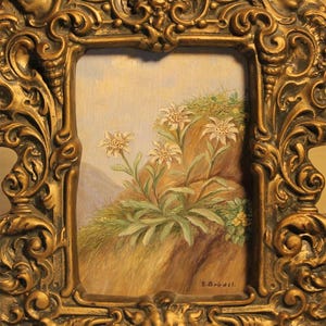Vintage oil painting original Ernst Brödel flowers framed 34x24