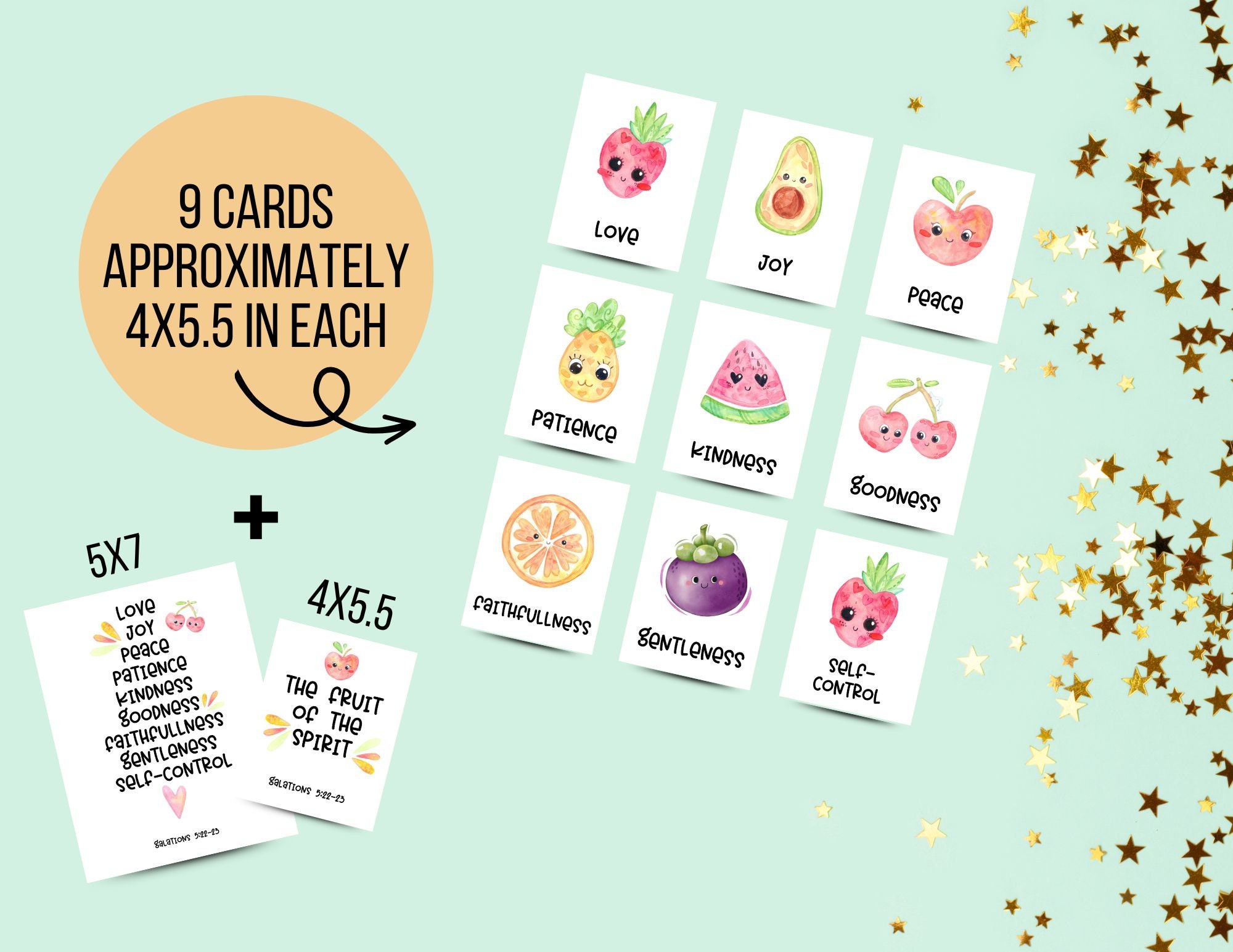 Printable Fruit of the Spirit Cards | Kids Scripture Cards ...