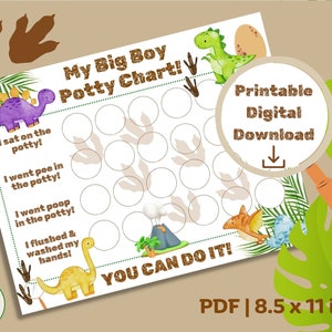 Dinosaur Potty Chart: Big Boy Reward System (Printable PDF) image 1