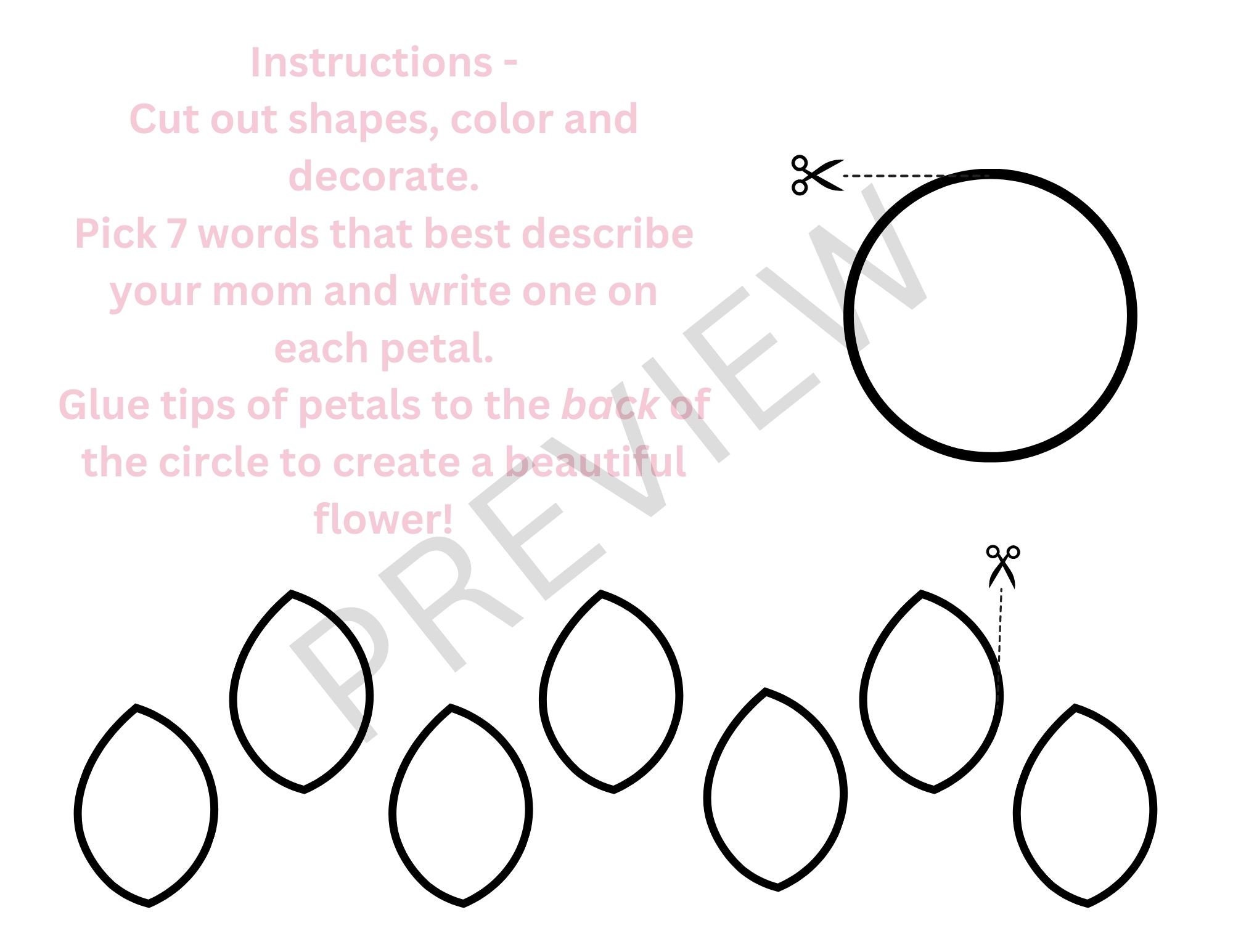 Printable Mother's Day Craft for Kids | Kids Flower Craft | Printable ...