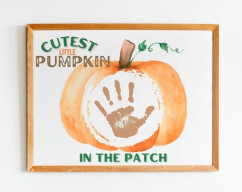 Fall Pumpkin Handprint Art: Keepsake Craft (Digital Download)