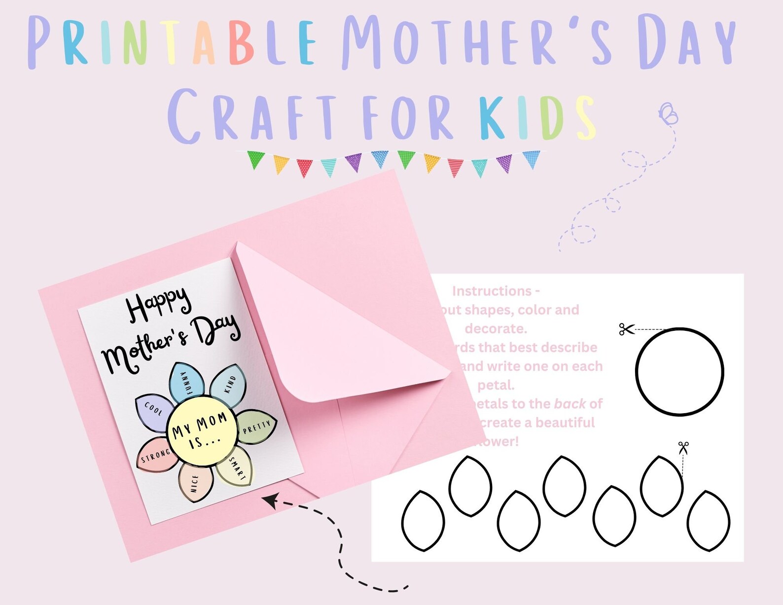 Printable Mother's Day Craft for Kids | Kids Flower Craft | Printable ...