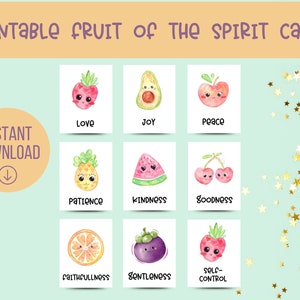 Fruit of the Spirit Cards: Kids Bible Verse Memorization (PDF Download)