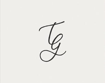 Monogramma di matrimonio / Iniziali personalizzate, download digitale (T e G)