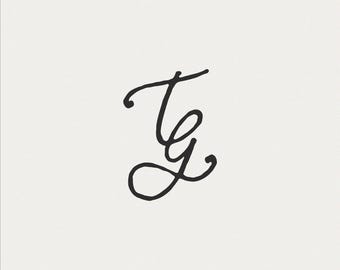 Monogramma di matrimonio / Iniziali personalizzate, download digitale (T e G)