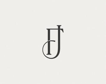 Bröllopsmonogram | Anpassade initialer, digital nedladdning (F & J)