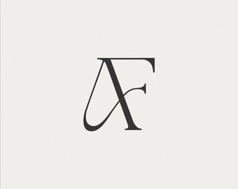 Bröllopsmonogram | Anpassade initialer, digital nedladdning (A & F)